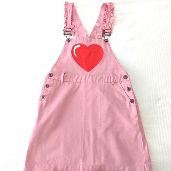 Pink Heart Valentine Romper Overalls - Picture 5 of 10